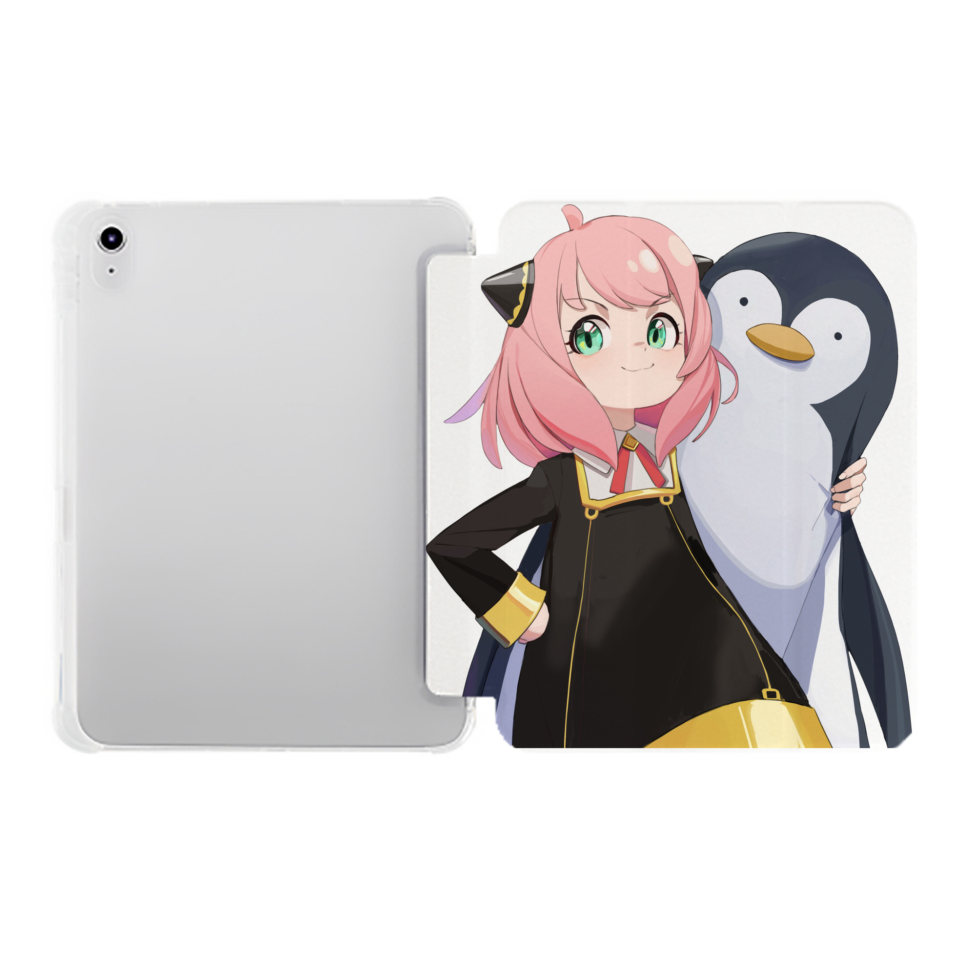 （画像用） SPY×FAMILY间谍家家酒 IPad ケース ペン収納付き 三つ折りスタンド PUレザー×シリコン 対応機種9.5/10.5/10.9インチ